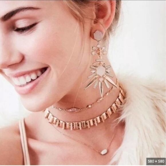 Kendra Scott Gold Debra Choker Adjustable Necklace iridescent stones - Picture 9 of 11